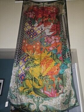 Silk Dana Xu Floral Printed Extra Large Scarf Wrap